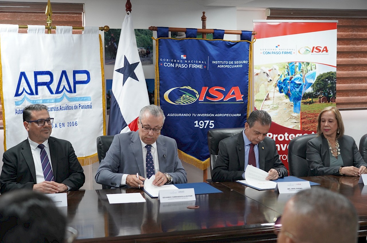 ISA y ARAP firman convenio de cooperación en apoyo al sector acuícola y pesquero.